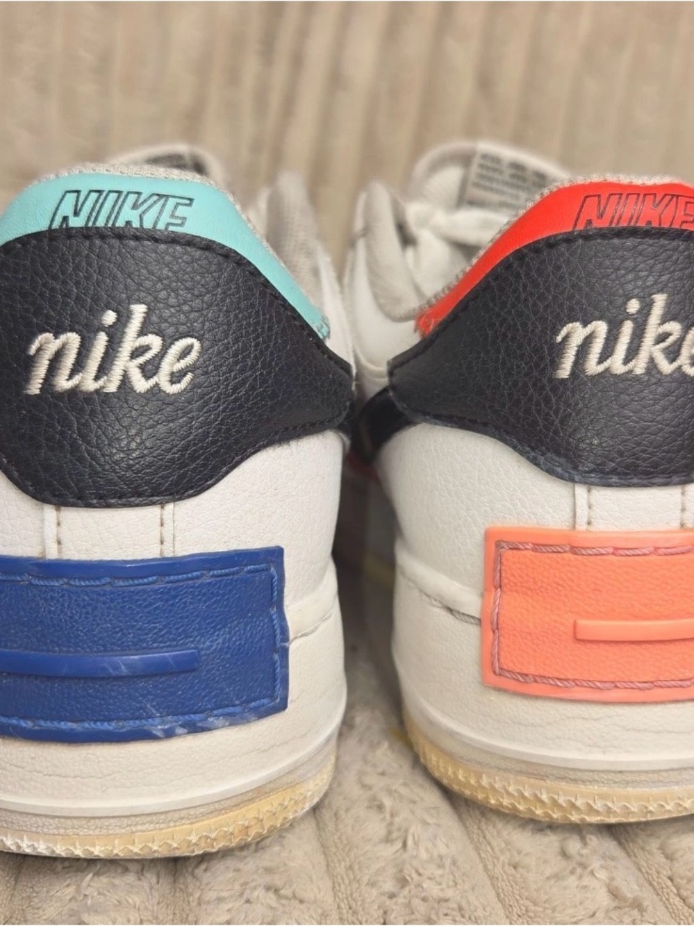 Nike Air Force 1 Shadow White Coral Pink Teal AF1 Women's Shoes Size 9 - Picture 4 of 8